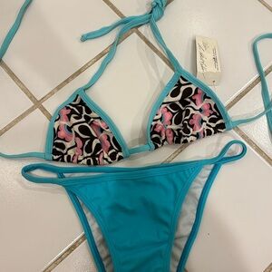 Letarte bikini blue and floral